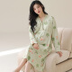 
Mandelefin, nightgown for pregnant women with breast pads, pure cotton spring and autumn breastfeeding pajamas, postpartum confinement clothes for mothers to give birth, home clothes for 13062 Female XXL (140-160Jin [Jin equals 0.5 kg])