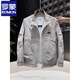 ROMON Workwear Stand Collar Jacket Men's 2025 Spring and Autumn New Fashion Brand Versatile Casual American Jacket Black L Recommended 115-130 Jin Jin equals 0.5 kg