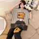 Junjunsui Dimei Pajamas para mujeres Pantalones puros de algodón puro Pantalones de manga corta Spring y otoño Gran tamaño 200 Jin [Jin equivale a 0.5 kg] Summer Student Student Clothing Conjunto de ropa a corta duración de longitud 671 Dingdang Cat 2xl grande (150-170 Jin [Jin es igual a 0.5 kg])