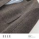 ELLE shopping mall same style 100% sheep wool dark brown suit jacket for women 2024 winter new niche top dark brown S