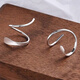 Core luxury sterling silver S999 pure silver spiral earrings for women, niche design, high-end earrings, ear care earrings, no need to remove ear nails for sleeping, S999 pure silver simple wavy spiral earrings 1 pair
