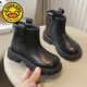 G.Duckkids Girls 'Boots 2024 Neue Herbst- und Winterkinder -Kurzstiefel Martin Boots Baby Girl Lederstiefel modische und vielseitige Single -Stiefel Herbst Brown plus Samt 35 Größe Innere Länge 21,6 cm