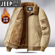 
JEEP SPIRIT Jeep Cotton Clothes Men's Winter New Jacket Cotton Clothes Lambmere Workwear Men's Fur Collar Warm Thickened Men's Clothes 9227 Black XL Recommended 136-155Jin [Jin equals 0.5 kg]
