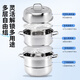 TRIANGLE steamer 304 stainless steel three-layer household 30cm soup pot steamed buns steamed buns multi-bottom gas induction cooker universal