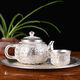 New Pfaff 999 sterling silver tea set 1 pot 1 tray 4 cups Chinese style high-end cooked silver household master cup fair cup Pfaff eight-piece set (1 pot 1 plate 6 cups) great value for money Grab the last 30 pieces at 10% off today