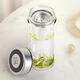 HEENOOR Einschicht Antibakterielles Glasbecher mit Filterbärtbecher mit einer großen Kapazität mit Abdeckung XN9905 500 ml [Silber-Ion-Antibakterien-Leder-Hülle Cup-Pinsel]