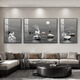 
Chengzi's high-end sofa background wall decoration paintings, light luxury high-end living room hanging paintings, elk triple paintings, murals, atmospheric wall paintings, K11972 35*50 left and right 70*50 crystal porcelain metal black frame