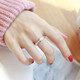 Fat Donglai same style 18k gold ring for women au750 18K gold AU750 rose gold baby's breath couple ring 2025 18K color gold baby's breath ring 4MM US size 5 country