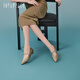 Joy/peace Dong Jie's same Olive Martini 25 Autumn New Chinese Cowhide Light Mouth Mary Jane Single Shoes 12603CQ5 Apricot Color 34
