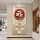 北欧空间入户玄关装饰画正对门入户画玄关过道挂画客厅山水画感玄关画 A677/金鹿送福 40*80(铝框+晶瓷面)