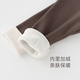 乖奇熊【夹棉外套衣服裤子三件套】女童洋气套装春秋季女宝宝甜美外出服 浅杏卡其深咖 100