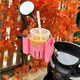 Electric car water cup holder type universal baby stroller storage mountain bike water bottle holder dark green + yellow