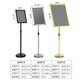 Oumai advertising stand sign vertical sign display sign vertical stainless steel sign board billboard retractable water sign display stand guide sign A4 silver right angle single package