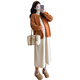 JOYNCLEON maternity fashion suit corduroy dress knitted two-piece winter orange L Jtz154896