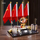 Dingyi desk ornaments, high-end pen holder, red flag and national flag ornaments, creative gifts, customized gifts, boss opening souvenir, smooth sailing + pen holder + flag - simple style