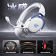 IKF V11 Max four-mode gaming headset head-mounted wireless competition driver Bluetooth wired FPS dedicated 7.1 sound field Delta Fearless Compact listening position identification white blue
