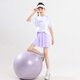 NICKYBABY girls quick-drying suit children's summer badminton summer tennis girls running training suit medium and big children's sportswear 9922 cotton T white + 18426 purple shorts 150 cm