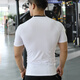 Lutielang short-sleeved tights men's fitness clothes elastic quick-drying muscle training running sports tops coaching clothes white M