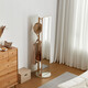 Lin's home internet celebrity glass wall-mounted full-body mirror bedroom household dressing mirror floor-standing movable [log wood color] LS703I6-A rotating dressing mirror