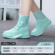 Cubierta de bota de lluvia cubierta de bota de lluvia impermeable sin deslizamiento en espesas engrosadas para hombres y mujeres botas de lluvia infantiles para niños tubo de silicona cubierta de zapato mediano tubo-verde [suela engrosada de doble capa] talla individual m/34-36 zapatos de tamaño