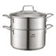 ASD small steamer soup pot uncoated 304 stainless steel thickened household kitchen multi-functional steamer cooking and stewing integrated pot thickened 304 stainless steel soup steamer 24cm
