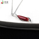 Yanhao boutique ox blood red Akha pendant 18K gold inlaid coral drop pendant high-end jewelry premium gift