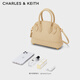 CHARLES&KEITH女士幻宙单肩斜挎贝壳包生日礼物CK2-30151151 Beige米色 S