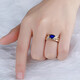 HEEKAIYI Ring Women's Royal Sapphire Ring Luxury Jewelry Chinese Valentine's Day Birthday Gift for Wife and Girlfriend Sapphire Ring (1.61ct/Selected Flawless)