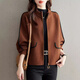 
Gemila spring and autumn coat women's short wool top loose cardigan wearing fashionable stand-up collar small fragrance jacket 12185 white L