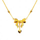 Fat Donglai same style love bow gold necklace female 18K gold plated fugitive princess butterfly clavicle chain yellow bow necklace chain set