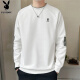 Playboy (PLAYBOY) sweatshirt men's autumn long-sleeved T-shirt men's casual jacket loose trendy brand men's top white XL