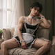 温诗欧男性制服2025新款性感男士专用大码攻速战袍sm羞耻丁字裤 男神束身战袍连体衣+腿环 160(M) 建议体重80-120斤