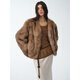 
Fu Zhien Gone with the Wind Sagafurs Fox Fur Coat Women Handmade Spray Color Smudge V-neck Fur Coat Apricot Brown S