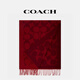 COACH Officially Authorized Classic Logo Pattern Tassel Women's Scarf Valentine's Day Gift Valentine's Day Gift Red CU807F8Q