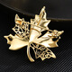 DEMURE crystal maple leaf brooch men's brooch pin high-end gift for husband temperament simple shirt decoration