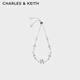 CHARLES&KEITH six-pointed star night sun star bracelet female birthday gift CK5-12120340 Silver silver 1 piece