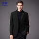 ROMON Woolen Suit Men's Spring and Autumn Business Casual Single Suit Coat Warm Jacket Men XF79 Black 2XL