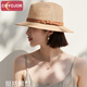 Coyojor Xiyao Family Panama Strohhut Frauen Sommerreisen Meer All-Match Sun Protection Hut Temperament Fashion Top Hat Jazz Hut #92-Khaki One Size (55-58 cm)