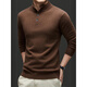 SEMALAM2025 autumn and winter new style wool thickened Henry collar button solid color pure wool warm simple men's knitted sweater brown M