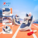 Xtep children's basic running shoes for boys and girls, full leather versatile sports shoes, dark purple/Xtep white 35