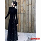 Yinchu early autumn new Chinese style women's clothing, chic and unique national style cheongsam, Buddhist Zen tea dress, autumn and winter style, black-cheongsam S 160