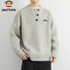 Paul Frank Sweater Men's Autumn and Winter Versatile Loose Knitwear Men's Jacket Trendy Brand Wool Bottoming Shirt Light Gray L
