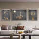 
Huaixue elephant living room decoration painting modern light luxury abstract sofa background wall hanging painting high-end elk triple mural JD15828 left and right 35*50 middle 70*50 texture oil canvas ps black frame