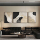 Huaixue High-End-Wohnzimmer Dekorative Malerei Modernes Kunstbüro Triptychon Schwarz weiß grauer abstrakter Sofa Hintergrund Wandhänge Malerei JD13782 Links und rechts 60*80 110*80 Texturöl Leinwand PS Gold Rahmen