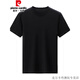 Pierre Cardin High-End-Sommer-NEU-Kurzärärmel-T-Shirt für Männer rundes Nacken T-Shirt Dünne Feste Farbe reines schwarzes, vielseitiges, halbärmeliges Top 753 Weiß 170/l [116-129Jin [Jin entspricht 0,5 kg]]