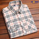 Hanrui Camisa para hombres de mediana edad y ancianos con mangas largas Camisa a cuadros delgados para ropa formal de negocios sin rayas de hierro Traje de papá Daddy 834-1 Red Grid M sugiere 90-105 Jin [Jin equivale a 0.5 kg]