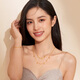 Liufu -Schmuckfußgold -Inspirationserie Happy Miaoqu Gold Halskette Set Kettengeschenk GJG0031DS 3.51G (einschließlich Arbeitskosten 695 Yuan)
