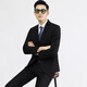 Ayo Fat Business Commuting Suit Slim Interview Suit Wedding Groom Fashion Dress Black 3XL