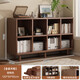 Solid wood bookshelf household low cabinet floor-standing storage rack combination simple bookcase storage grid cabinet storage cabinet eight grid heightening 120 all solid wood mortise and tenon splicing