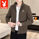 Playboy (Playboy) Herren neuer Stand-up-Kragenjacke Reißverschluss Hemd Top Frühling und Herbst Casual Fashion koreanischer Stil junge hübsche hübsche Boy Jacke 2687 Black M.